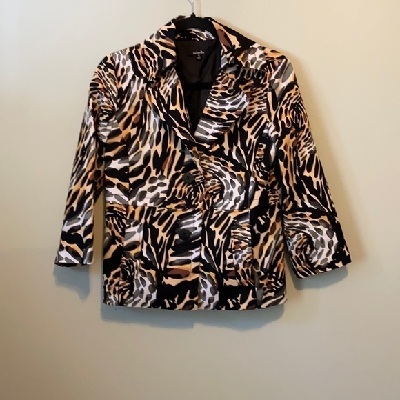 Rafaella Animal Print 3/4 Sleeve button Jacket - Picture 1 of 7